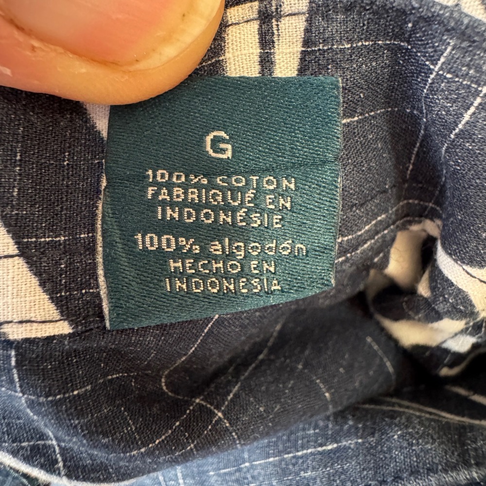 Perry Ellis Mens Short Sleeve Button Up Shirt Abstract Print Blue Large Resort - Picture 12 of 13
